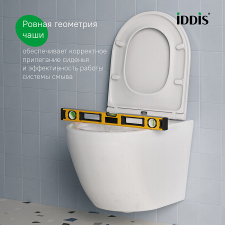 Подвесной унитаз со смывом торнадо Iddis Blanco BLQNDSEI25 с сиденьем фото