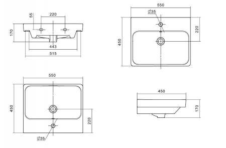 Раковина Акватон Адриана 55 1WH501620 фото