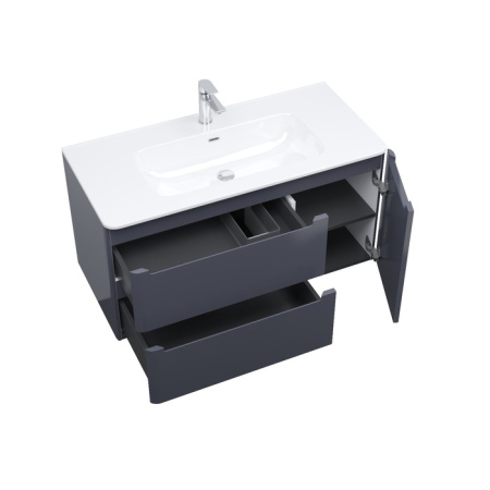 Тумба с раковиной Iddis Edifice EDI10D0i95K 100 см, темно-серая фото