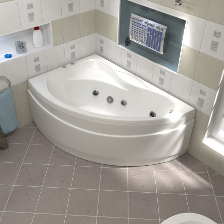 Ванна акриловая с гидромассажем Bas Вектра 150х90 L фото