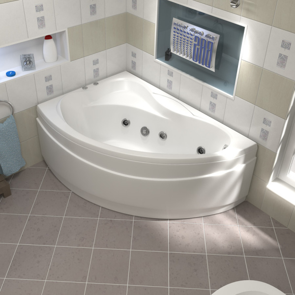 Ванна акриловая с гидромассажем Bas Вектра 150х90 L фото