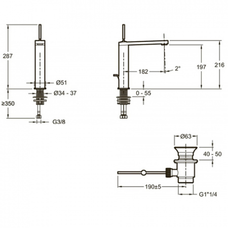 Высокий смеситель для раковины Jacob Delafon Composed E73053-CP фото