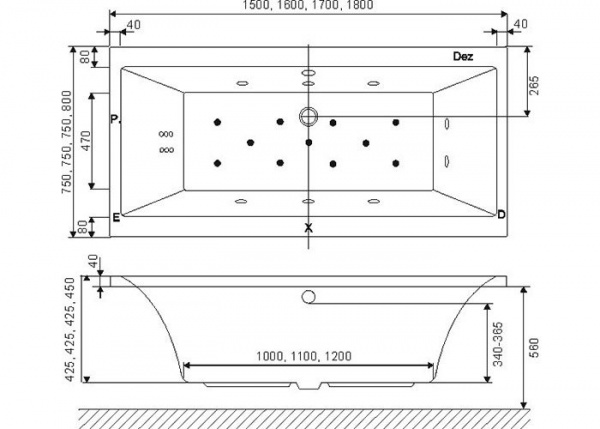 Акриловая ванна Excellent PRYZMAT 150x75 WAEX.PRY15WH фото