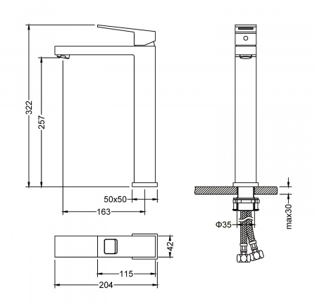 Высокий смеситель для раковины Timo Briana 7111/03F фото