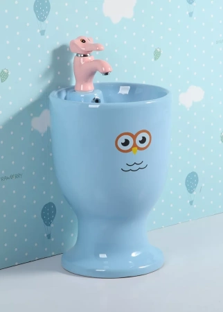 Напольная детская раковина Gid Nb193-BU 69914 37x37 голубая фото