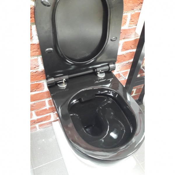 Унитаз подвесной безободковый CeramaLux TR 2196-18 с сиденьем soft close фото