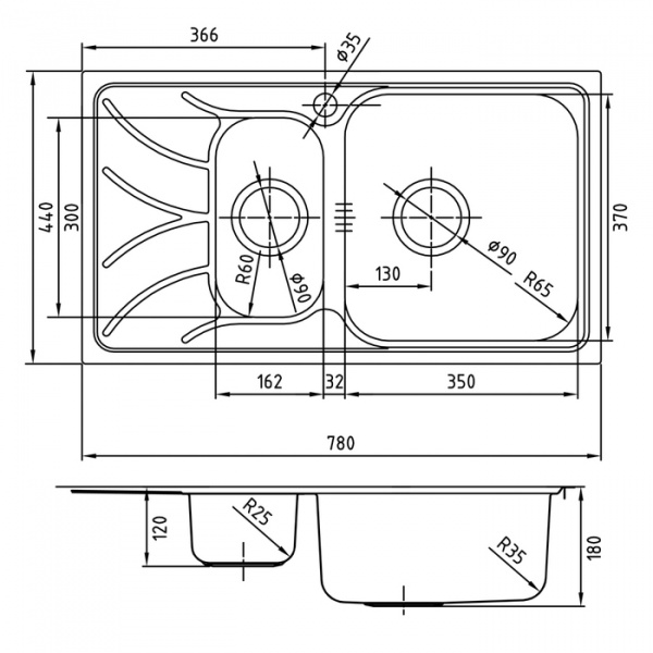 Мойка кухонная Iddis Arro ARR78PZi77 фото