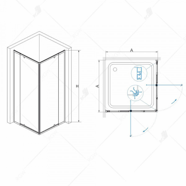 Душевой уголок RGW Passage PA-38 06083899-11 90x90 фото