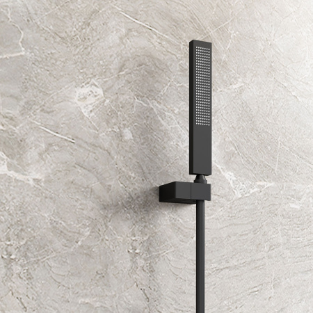 Душевая система скрытого монтажа с термостатом Vincea Futura VSFW-2F11TMB черная матовая фото