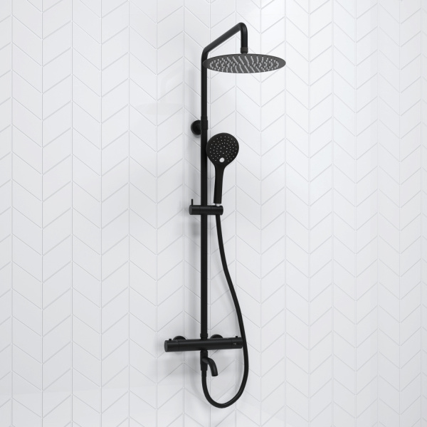 Душевая система (стойка) с термостатом WasserKRAFT Thermo A288.258.078.BM черная матовая фото