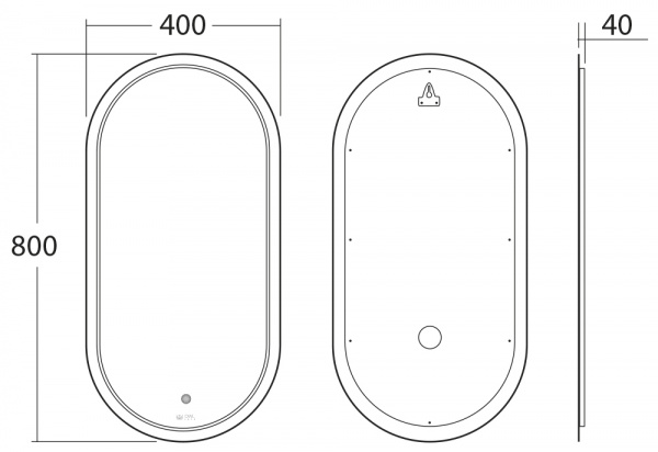Зеркало OWL 1975 Langas OWLM200300 40x80 фото