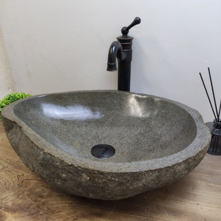 Накладная раковина из речного камня RS01162 (55*42*15) F3 фото