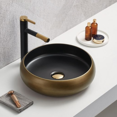 Накладная раковина Comforty 78651 00-00012231 41x41 бронза/черная фото