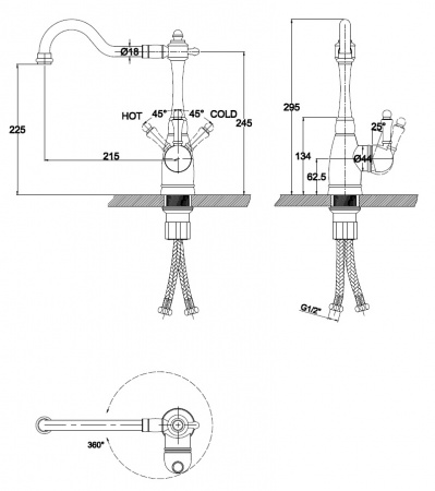 Смеситель для кухни Kaiser King 77044-3 фото