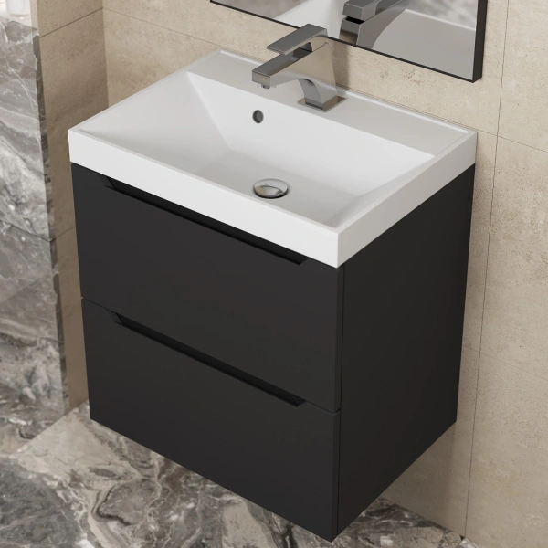 Тумба под раковину Uperwood Tanos 50 2930205148 черная матовая фото