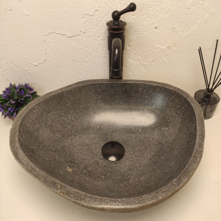 Накладная раковина из речного камня RS01232 (49*40*15) d3 фото