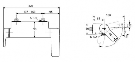Смеситель для ванны с душем Ideal Standard Attitude A4604AA фото