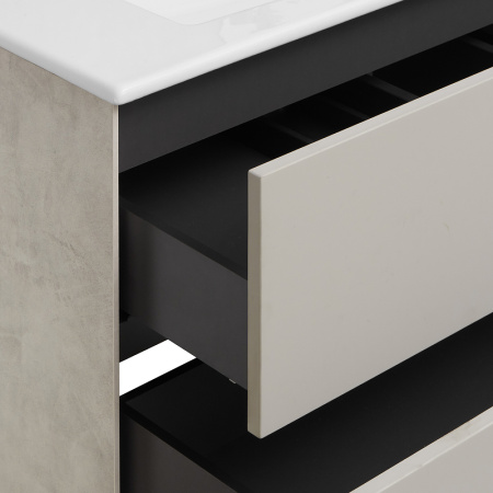 Тумба с раковиной Акватон Сохо 75 1A258101AJ9A0 слэйт / галька серая фото