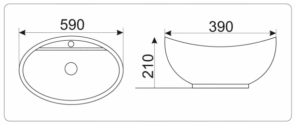 Накладная раковина GID 9018 59х39 фото