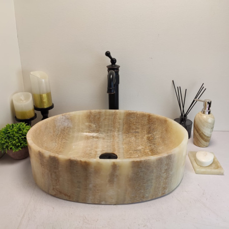 Накладная раковина из оникса Oval Yellow OY-00700 (52*38*14см) фото