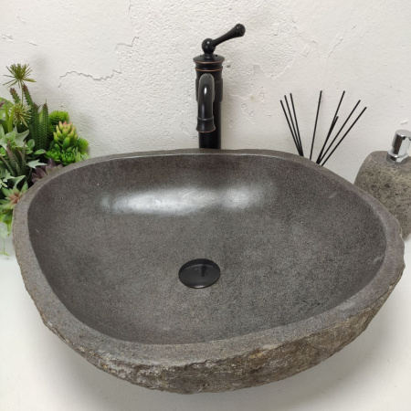 Накладная раковина из речного камня RS01470 (56*46*15) 50F фото