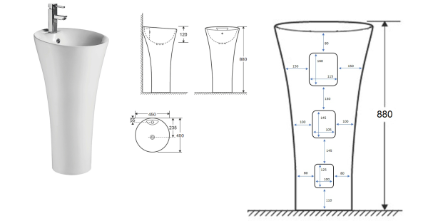 Напольная раковина Cerutti SPA Adelina CT7274 фото