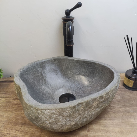 Накладная раковина из речного камня RS01146 (39*34*15) фото