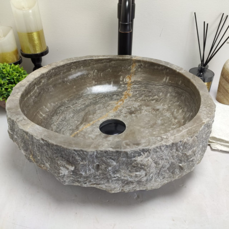 Накладная раковина из оникса Erozy Grey EO-00574 (43*41*15см) фото