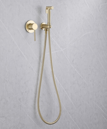Гигиенический душ со смесителем Abber Emotion AF8825G золото матовое фото