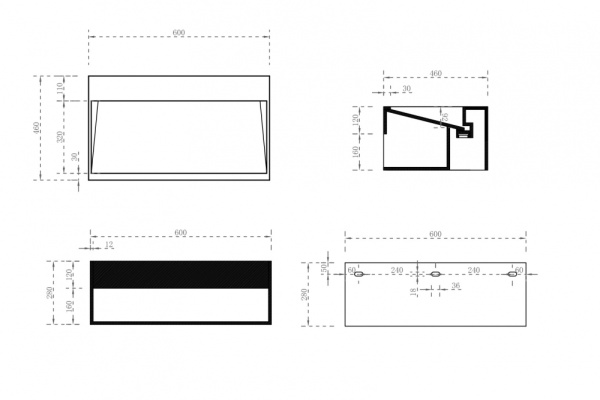 Раковина с полочкой Abber Stein AS2645-0.6 белая матовая фото