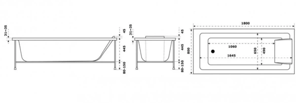 Акриловая ванна Jacob Delafon Sofa E60516RU-00 180x80 фото