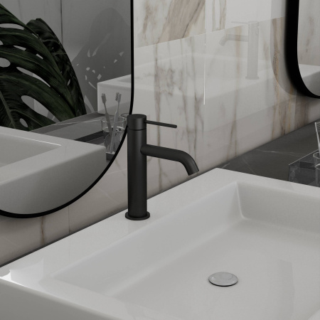 Смеситель для раковины Vincea City VBF-2C1MB черный матовый фото