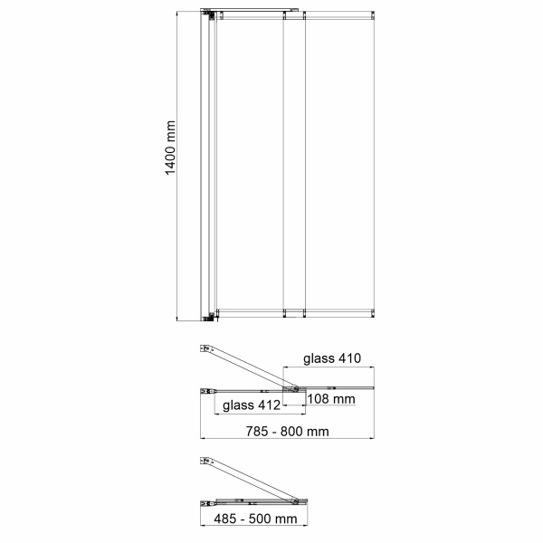 Стеклянная шторка на ванну WasserKRAFT Main 41S02-80 WasserSchutz Fixed фото