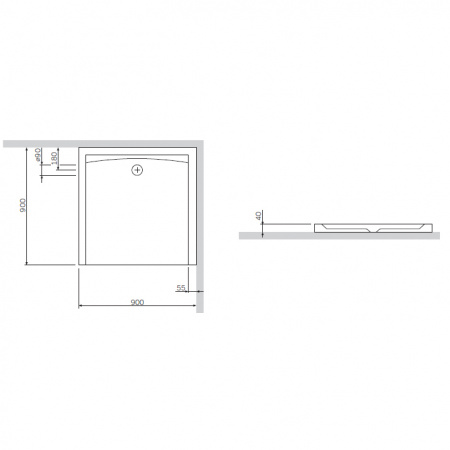 Поддон для душа Am.Pm Inspire S W51T-GSSO-090W 90х90 фото