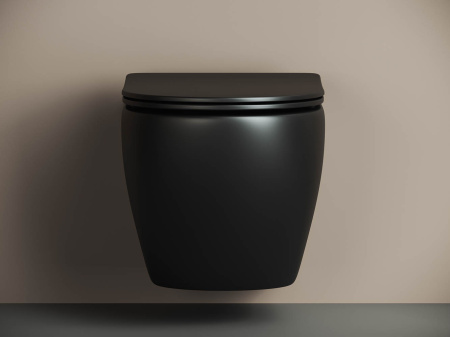 Унитаз подвесной безободковый Ceramica Nova Metropol CN4002MB черный матовый, с сиденьем фото