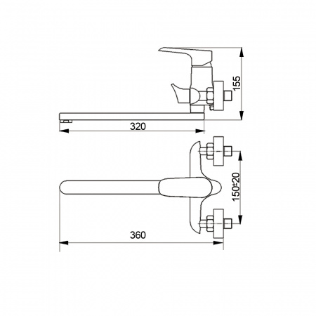 Смеситель для ванны с душем Raiber Iceberg R3504 фото