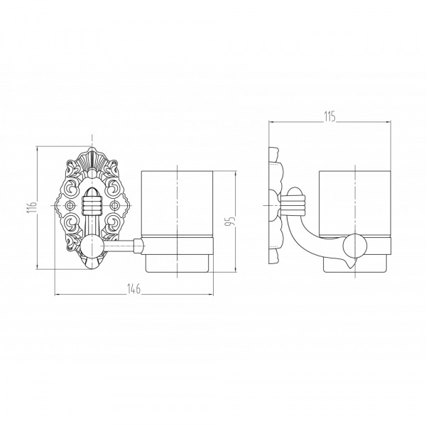 Стакан для зубных щеток Milacio Valls MC.922.BR бронза фото
