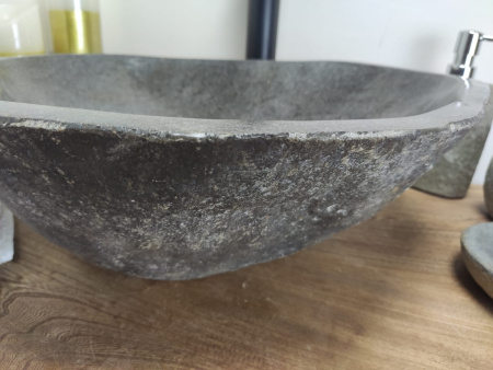 Накладная раковина из речного камня RS0623 (47*40*15) фото