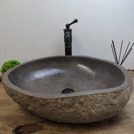 Накладная раковина из речного камня RS01180 (58*46*15) c11 фото