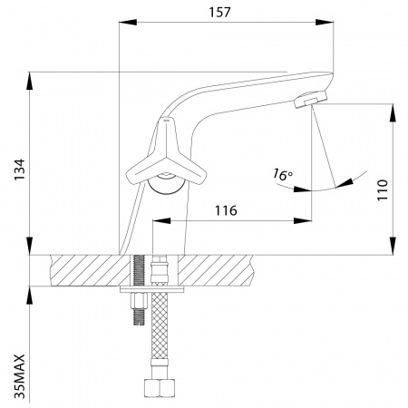 Смеситель для раковины двухвентильный Rossinka RS 41 RS41-61 фото