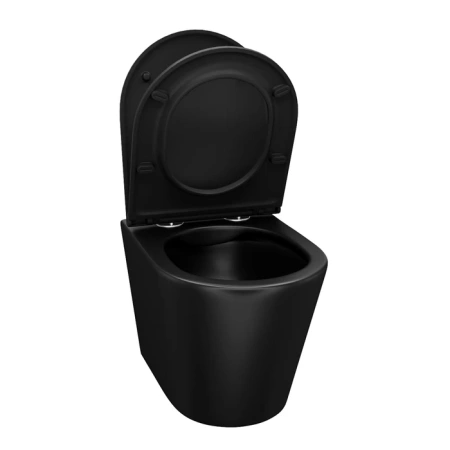Подвесной унитаз безободковый Iddis Calipso CALR3BMi25 черный матовый фото
