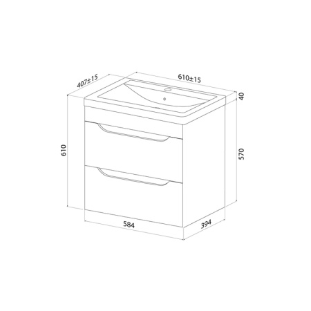 Подвесная тумба с раковиной Iddis Ray RAY60W0i95K 60 см фото