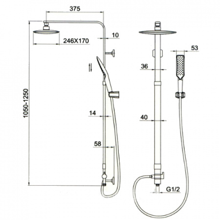 Душевая система (стойка) Kaiser Zinger 35482 фото