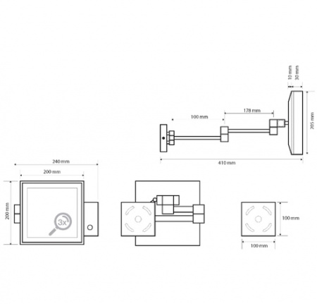 Зеркало косметическое для ванной Bemeta 116101202 фото