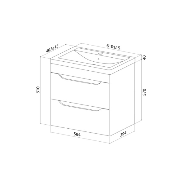 Подвесная тумба с раковиной Iddis Ray RAY60W0i95K 60 см фото