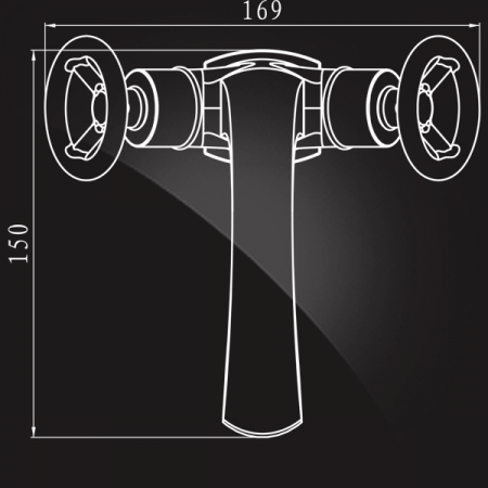 Смеситель для раковины двухвентильный New Wave sigma 19A7595 фото