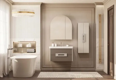 Тумба под раковину Акватон Ар-Деко 85 1A280401DD6E0 кашемир фото