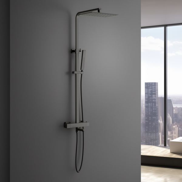 Душевая система с термостатом Timo Tetra-Thermo SX-0169/18 черное золото фото