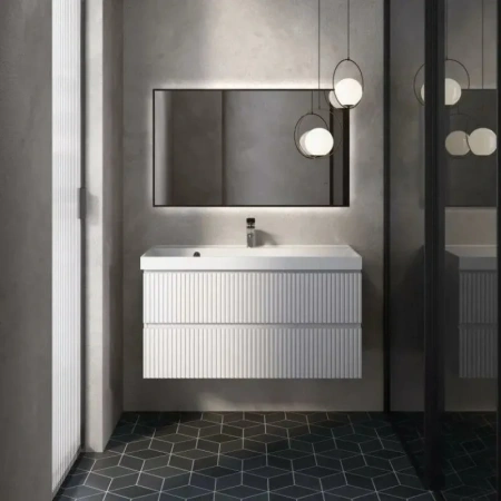 Тумба под раковину Aquame S1 AQM900110WH 100 см, белый глянец фото