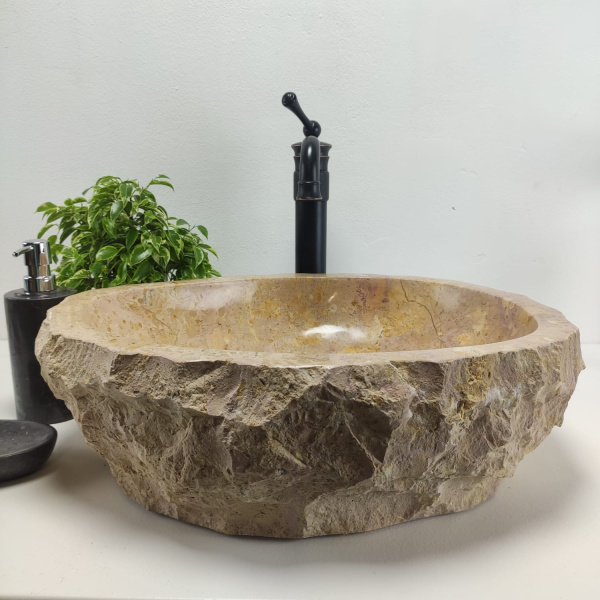 Накладная раковина из мрамора Erozy Red EM-00938 (51*41*15см) фото